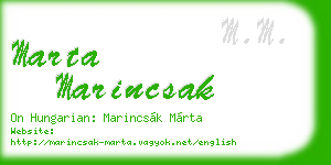marta marincsak business card