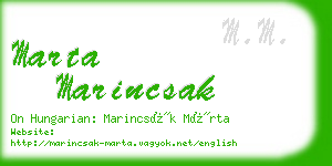 marta marincsak business card